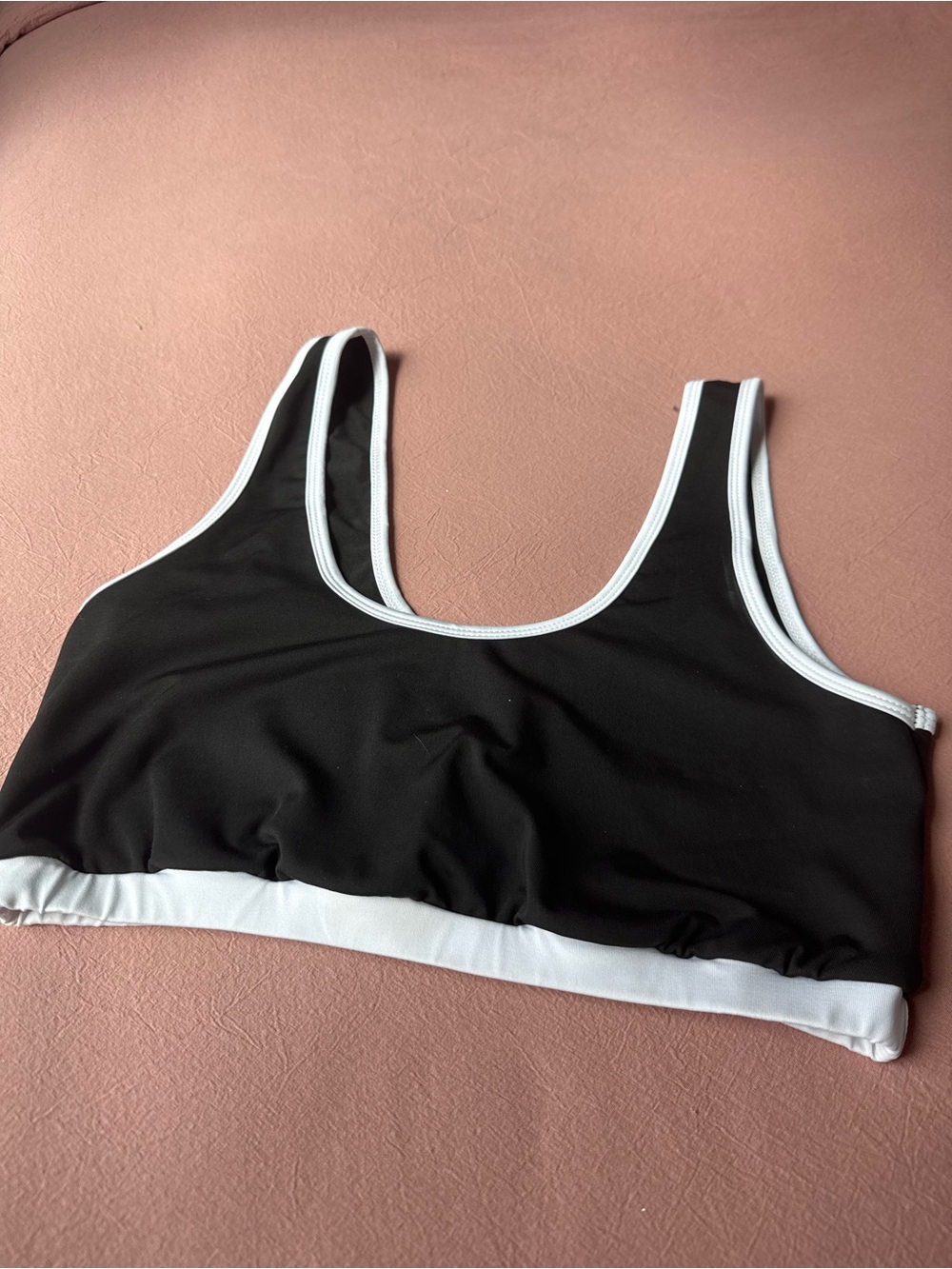 SHEIN Black Bralette with White Trim